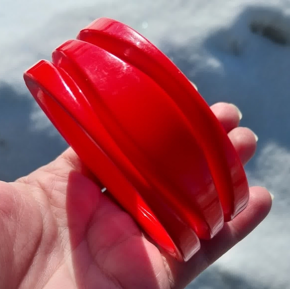 Bakelite Jewelry - Vintage Bakelite Red Style Cuff Bracelet